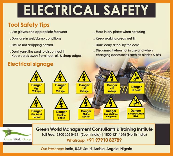 an advertisement for electrical safety with instructions on how to use it