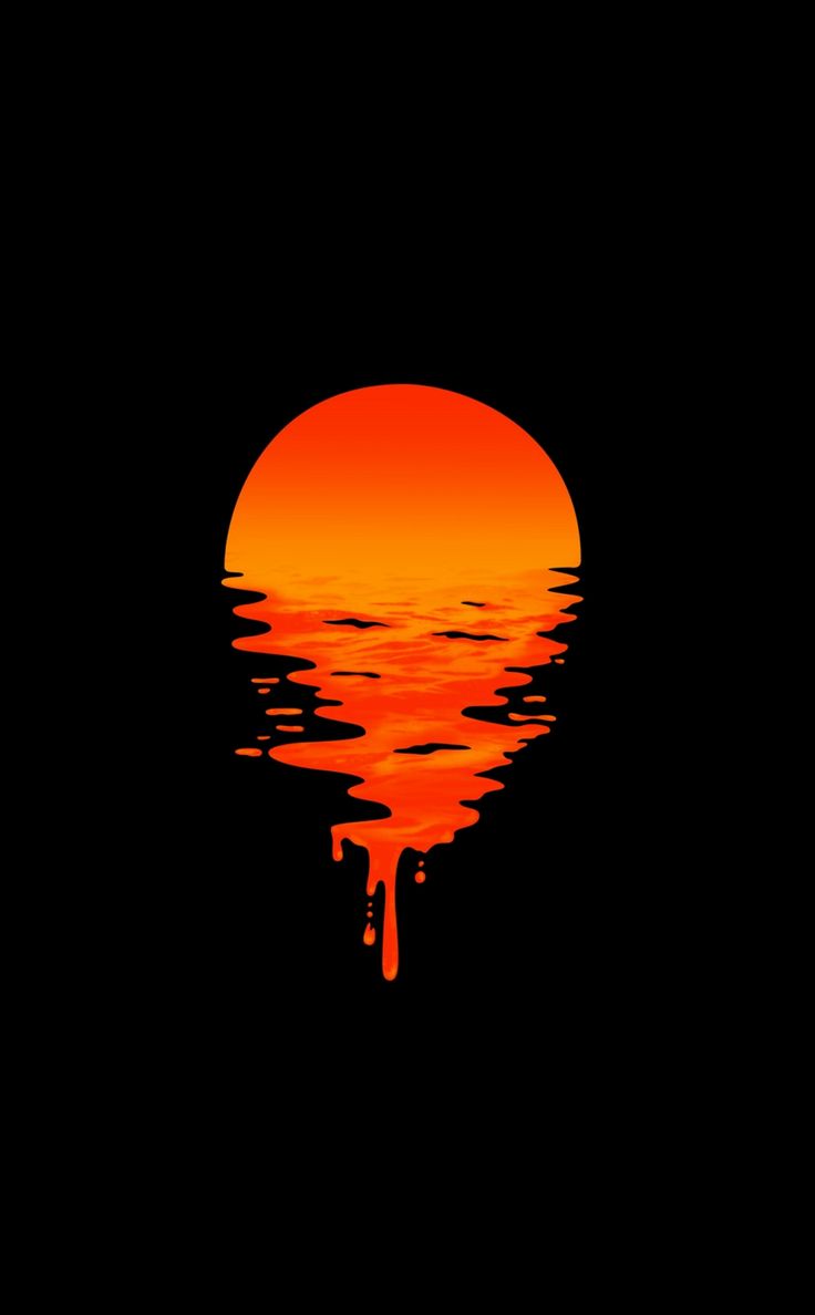 an orange and black sunset reflecting in the water