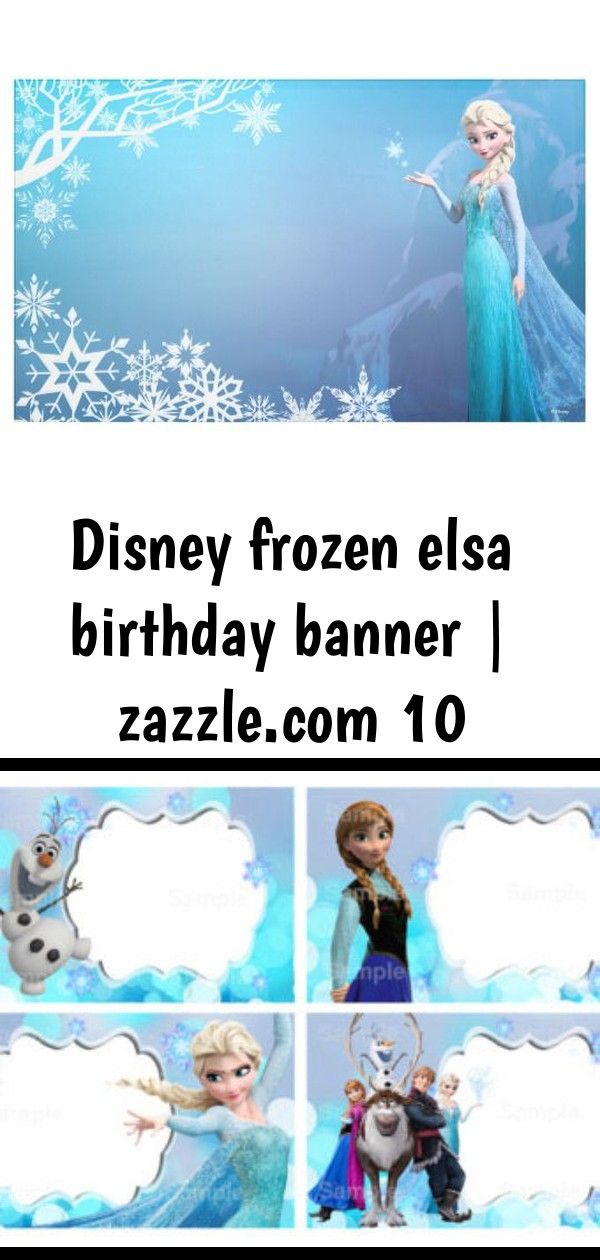 the frozen princess birthday banner is shown in four different pictures and has snowflakes on it