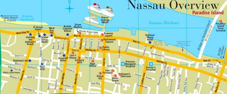 Nassau sightseeing map | Bahamas map, Nassau, Bahamas island