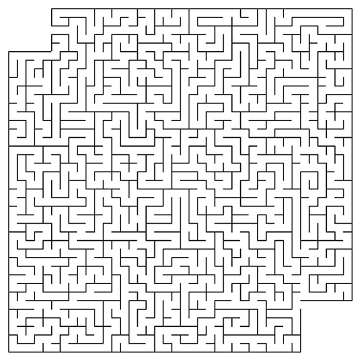 a black and white square maze with no one in it