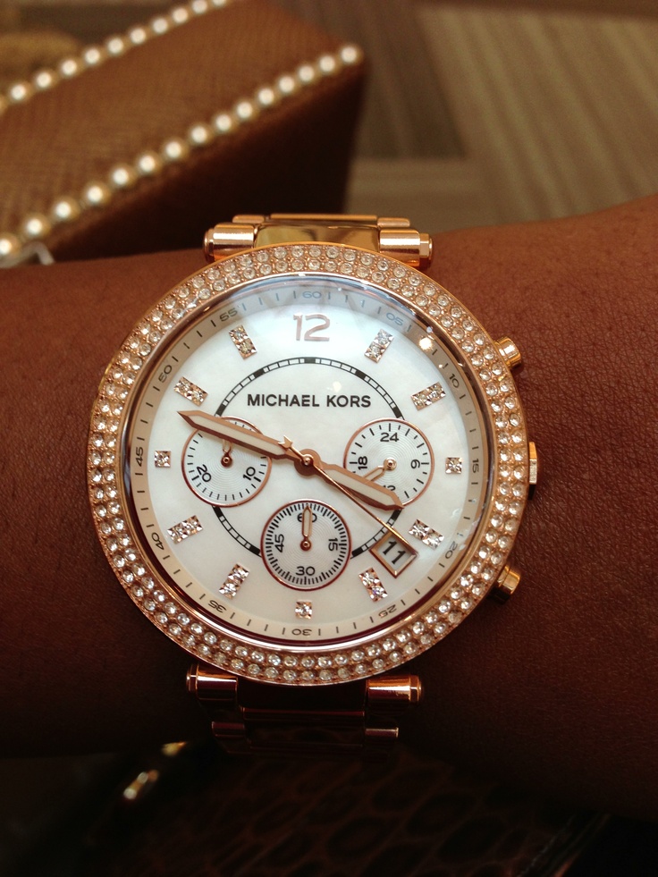 Rose Gold! #MichaelKors Mk Watch Women Gold, Michael Kors Luxury Gold Diamond Watch, Michael Kors Watch Rose Gold, Gold Michael Kors Watches With Diamond Hour Markers, Michael Kors Rose Gold Analog Watch, Michael Kors Watch, Gold Watch, Michael Kors, Rose Gold