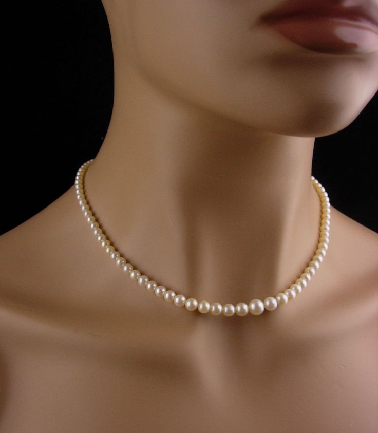 "Perfect for a wedding, these have a rich soft white color to them and have an 14kt white gold clasp with a diamond center. A beautiful estate piece. The largest pearl is almost 1/3\". See all SEVEN photos for more measurements. 2-1-19" Formal Vintage Akoya Pearl Necklace, Vintage Single Strand Akoya Pearl Jewelry, Vintage Akoya Pearl Necklace For Formal Occasions, Classic Round Brilliant Cut Pearl Necklace, Vintage Akoya Pearl Wedding Jewelry, Vintage Akoya Pearl Necklace For Anniversary, Classic Round Pearl Necklace With 17 Jewels, Classic Silver Pearl Necklace With 17 Jewels, Classic Pearl Necklace With Jewels For Anniversary