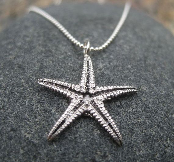 Morning Star Collection  Sterling Silver Starfish by serenavr, $60.00 Sun Decor, Sons Girlfriend, Lucky Elephant, Starfish Necklace, Owl Necklace, Morning Star, Oxidized Sterling Silver, Nice Things, Lariat Necklace