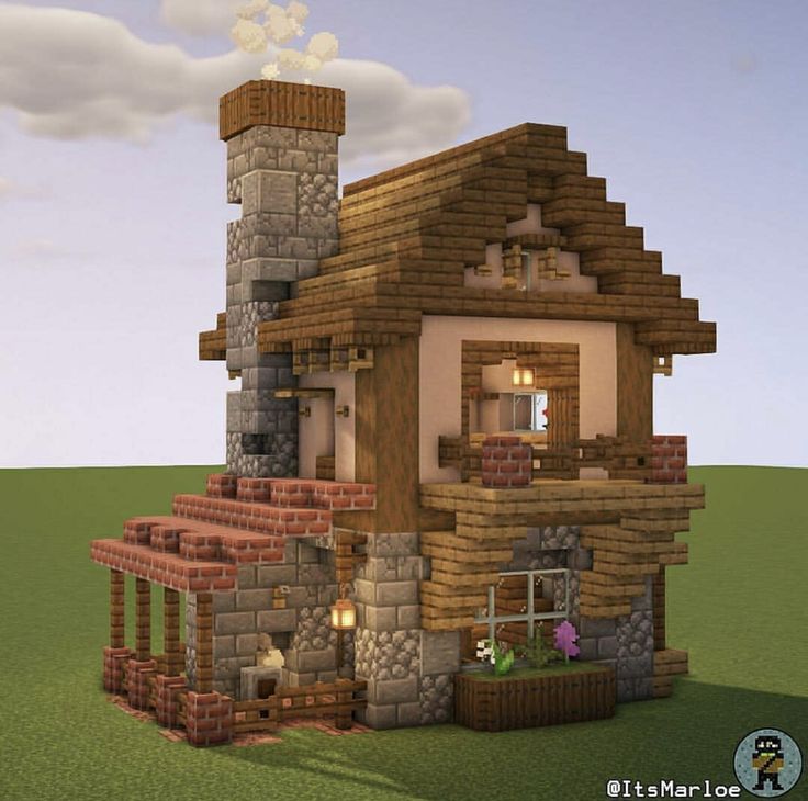 a house made out of wood and bricks