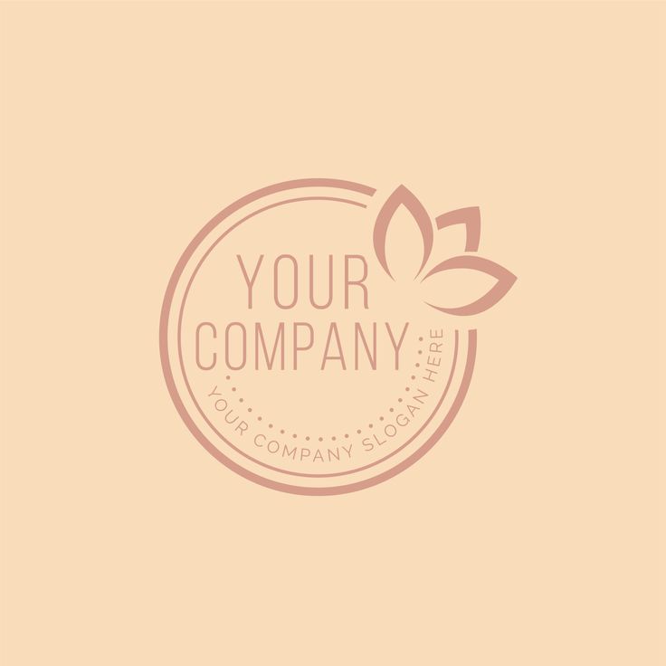 the logo for your company is shown on a beige background with a pink circle and leaves