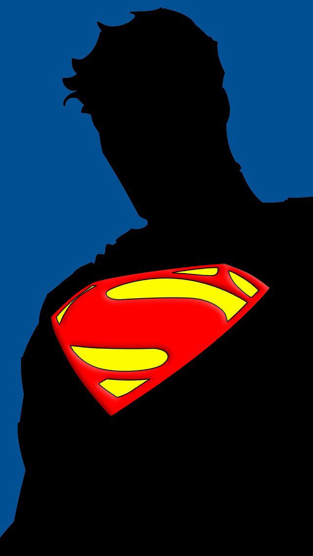 the silhouette of a man wearing a superman suit