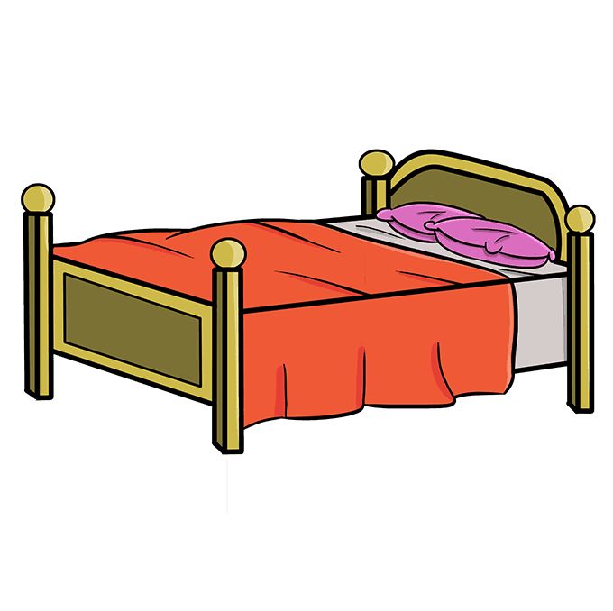 an image of a small bed with red sheets and pillows on the headboard or foot board