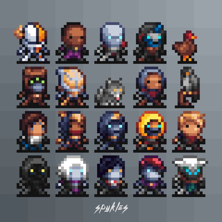 an image of pixel art style characters