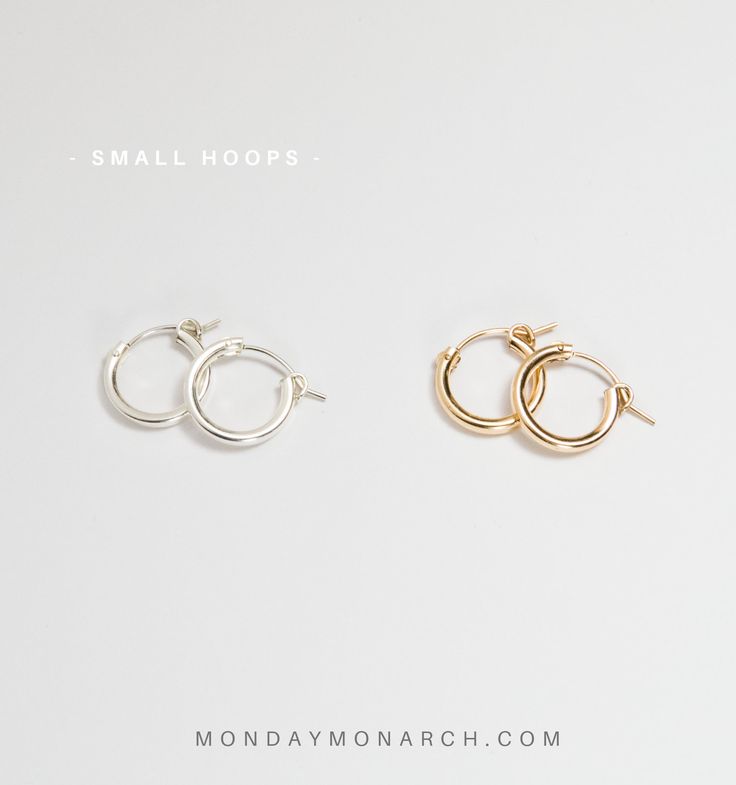 Modern and delicate HOOP earrings ♡ Pretty and sparkly, choose your preferred size and layer it with other pieces from our earring collection for that effortless minimal look! CHOOSE YOUR HOOP SIZE (outer diameter): small = 15mm. medium = 19mm. large = 35 mm. OUR HOOPS SOLD IN PAIRS. MATERIALS * Delicate high quality 2mm hoops in 14k gold filled or sterling silver or 14k solid gold. * NEW ARRIVAL: Small & Medium hoops in SOLID GOLD 14k. * Small+Medium hoops are shown in pic1. Large hoops are Hypoallergenic Silver Huggie Earrings In 14k Gold Filled, Everyday 14k Gold Filled White Gold Hoop Earrings, Small Hoop Earrings In White Gold For Everyday, Silver 14k Gold Filled Hoop Jewelry, White Gold Hoop Earrings For Everyday, Small Hoop White Gold Jewelry With Ear Wire, Minimalist 14k White Gold Filled Hoop Earrings, White Gold Small Hoop Jewelry With Ear Wire, White Gold Small Hoop Earrings With Ear Wire