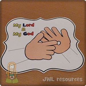 a sticker with the words my lord and my god on it