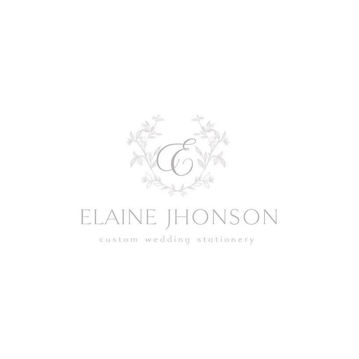 the logo for an elegant wedding stationery, featuring a monogrammed ...