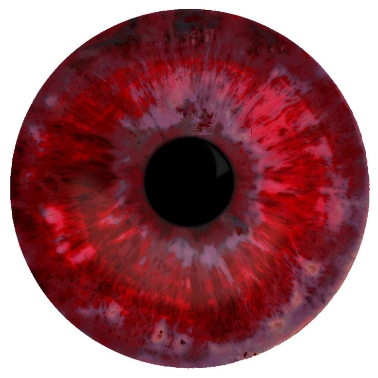 an eyeball that looks like it has red and black irises on the outside