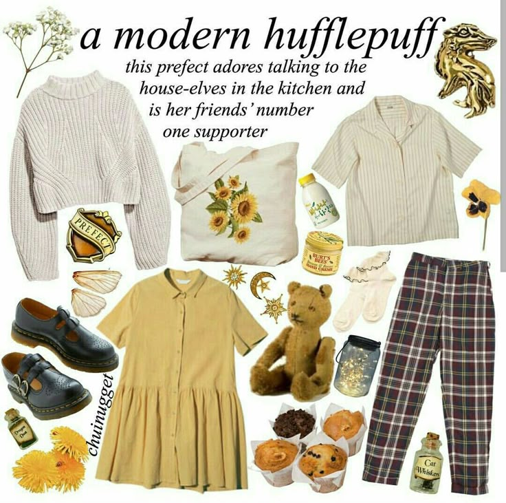 Modern Hufflepuff - aesthetic Hufflepuff Outfit, Hogwarts Outfits, Hufflepuff Aesthetic, Hufflepuff Pride, Niche Memes, Harry Potter Outfits, Mood Board Fashion, Naha, Beanie Baby