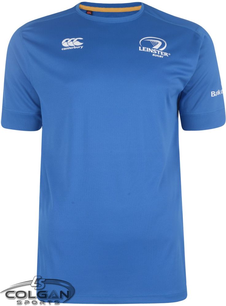 a blue rugby shirt with an orange stripe on the chest