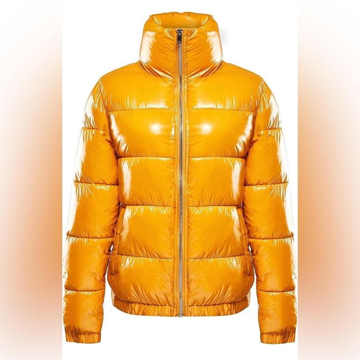 Brandnew Puff Jacket. Yellow Spring Puffer Jacket, Casual Gold Outerwear For Winter, Yellow Puffer Jacket For Winter, Yellow Casual Spring Puffer Jacket, Yellow Casual Puffer Jacket For Spring, Casual Yellow Spring Puffer Jacket, Casual Yellow Puffer Jacket For Spring, Yellow Winter Puffer Jacket, Yellow Puffer Jacket For Cold Weather In Fall