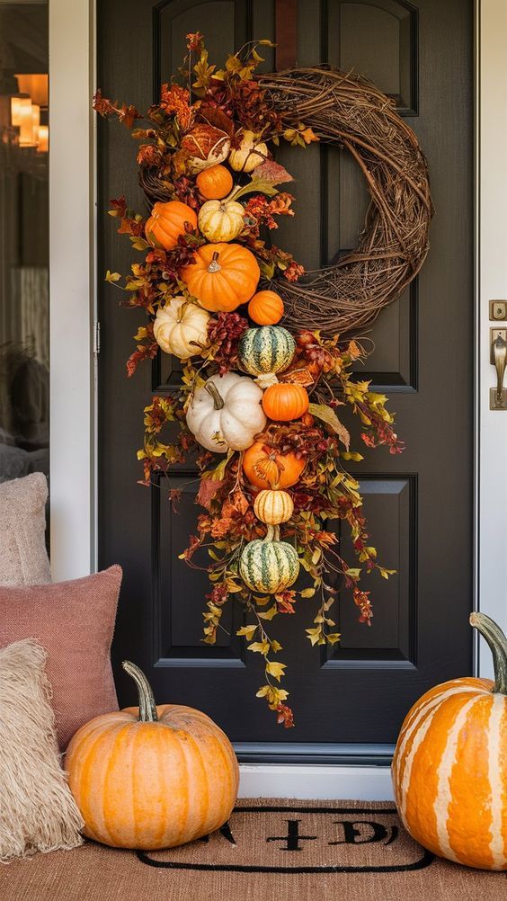 Create a sophisticated seasonal look with elegant fall porch decor ...