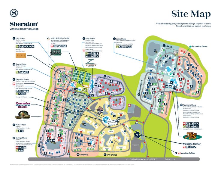 the site map for sheraton