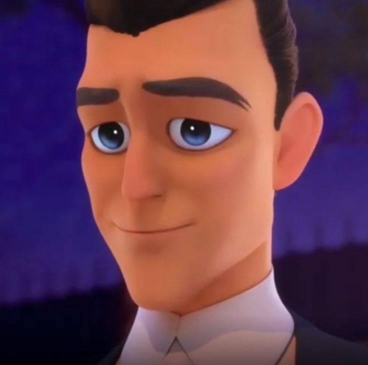 an animated image of a man with blue eyes