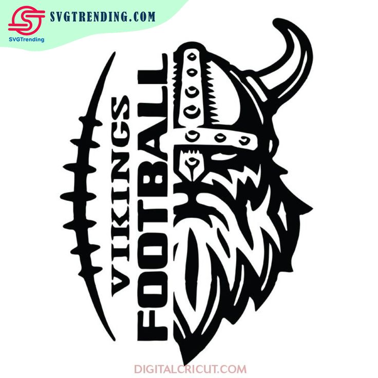 an image of a viking helmet with the words football on it