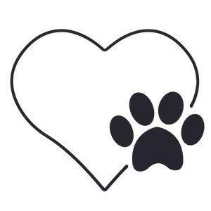 paw print and heart | Paw print clip art, Silhouette design, Design store