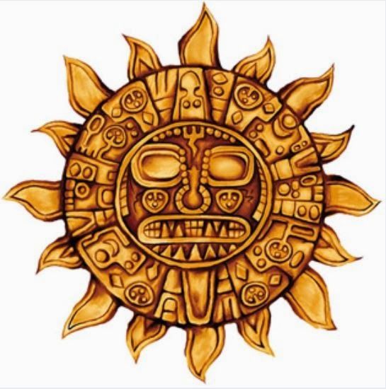 a drawing of a sun with faces on it