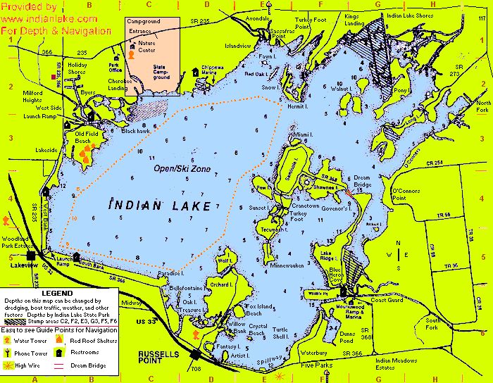 Indian Lake State Park Ohio Campground Map