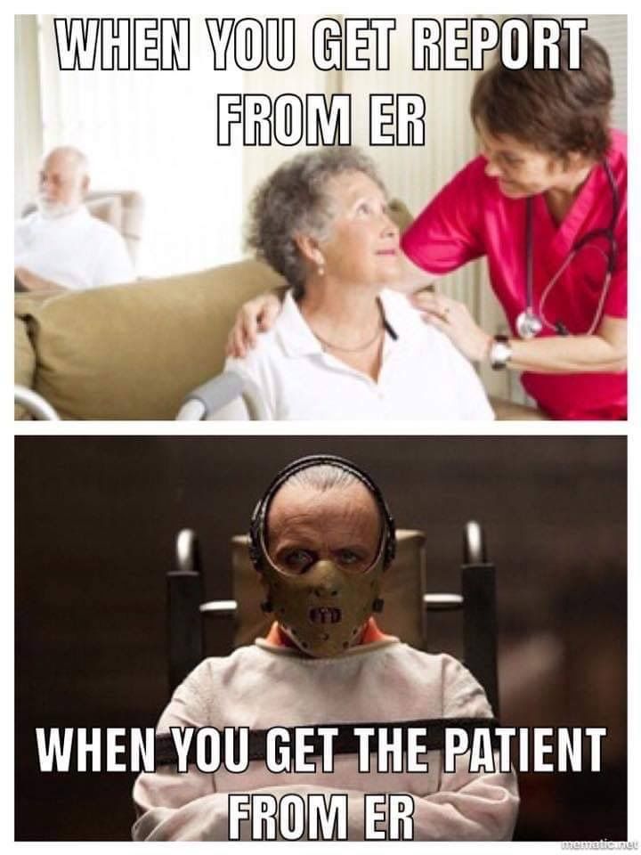 two pictures with the same doctor and patient on them, one has an old woman's face