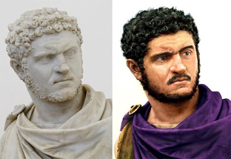 two busturines of ancient men one with curly hair and the other with beards