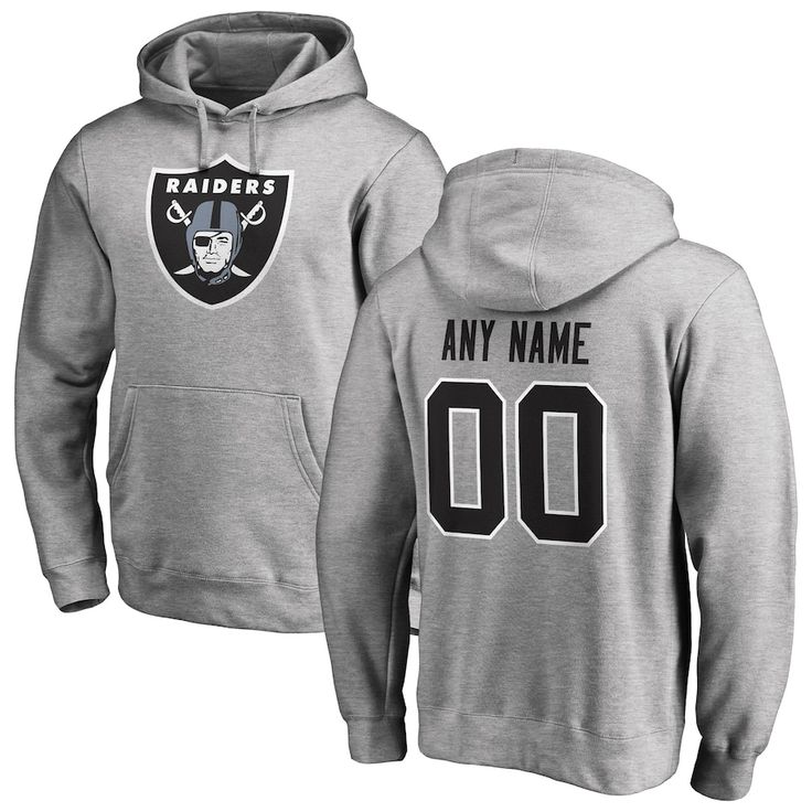 Men's Las Vegas Raiders NFL Pro Line Ash Personalized Name & Number Logo Pullover Hoodie Number Logo, Raiders Fans, Logo Number, Las Vegas Raiders, Nfl Gear, Oakland Raiders, Online Retail, Heather Gray, Daily Outfits