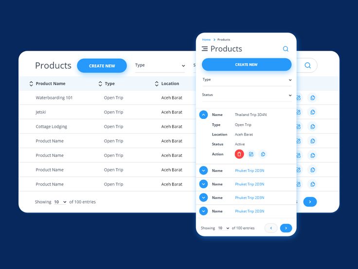 two screens showing the product tabs and pricing options for different products in one screen