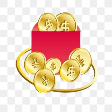 Shiny Coins Vector Art PNG, Shiny Gold Coin Red Envelope, 11, 1111 ...