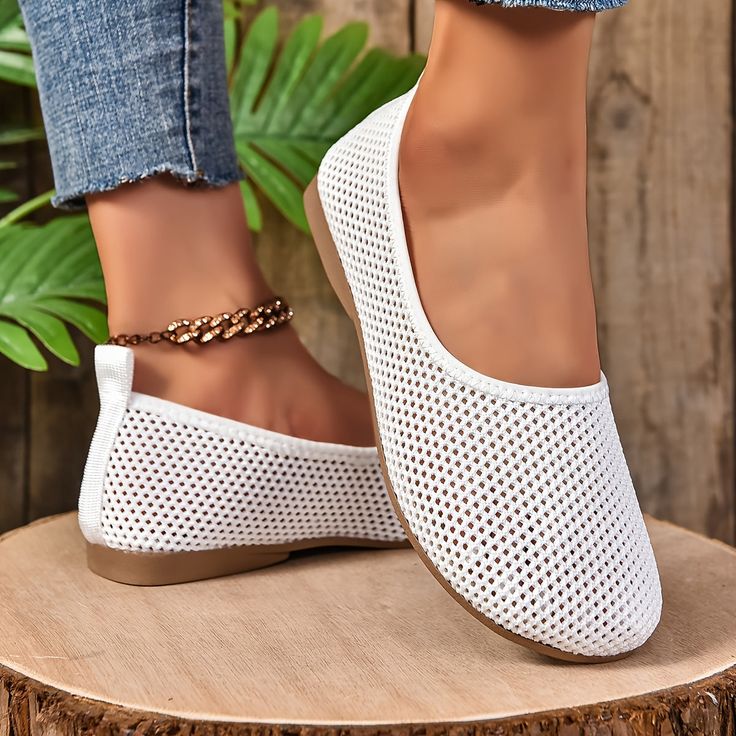 Material:FabricClosure:Slip-onToe Style:Round ToePatterned:Solid colorAll-season:All-seasonItem ID:UC115218 Spring Non-slip Slip-ons With Round Toe, Casual Pointed Toe Slip-ons With Cushioned Footbed, Non-slip Round Toe Slip-ons For Spring, Spring Non-slip Round Toe Slip-ons, White Pointed Toe Slip-ons For Summer, Spring Flat Heel Slip-ons With Perforations, Spring Slip-ons With Non-slip Flat Heel, Spring Non-slip Flat Heel Slip-ons, Casual Pointed Toe Slip-ons With Textured Sole