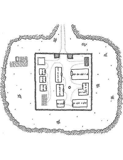 an aerial view of the floor plan