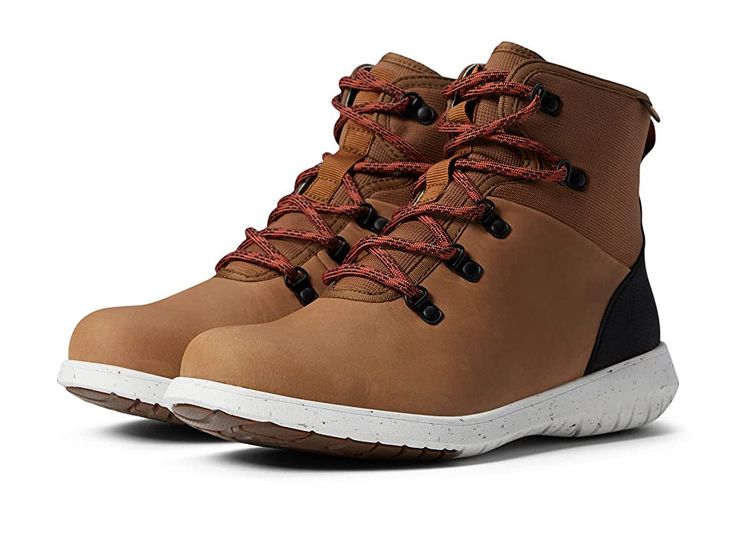 Bogs Juniper Hiker - Women's Shoes : Toffee : Head on your adventure with all-day cushioning and comfort in the Bogs Juniper Hiker. Leather and textile upper, lining, and insole. Lace-up and zipper construction with back pull-tabs. Outsole features rubber pods for slip resistance. Light, urban hiker with cushioned synthetic sole. Waterproof technology. Imported. Measurements: Weight: 12 oz Product measurements were taken using size 8.5, width B - Medium. Please note that measurements may vary by Sporty Insulated Boots For Outdoor Activities, Rugged Outdoor Walking Shoes With Ortholite Insole, Casual Insulated Waterproof Lace-up Boots, Casual Insulated Lace-up Waterproof Boots, Casual Insulated Hiking Boots With Round Toe, Cushioned Walking Shoes For Outdoor Activities, Comfortable Walking Shoes With Ortholite Insole For Outdoor Activities, Comfortable Walking Shoes With Ortholite Insole For Outdoor, Gore-tex Walking Shoes With Cushioned Footbed For Outdoor