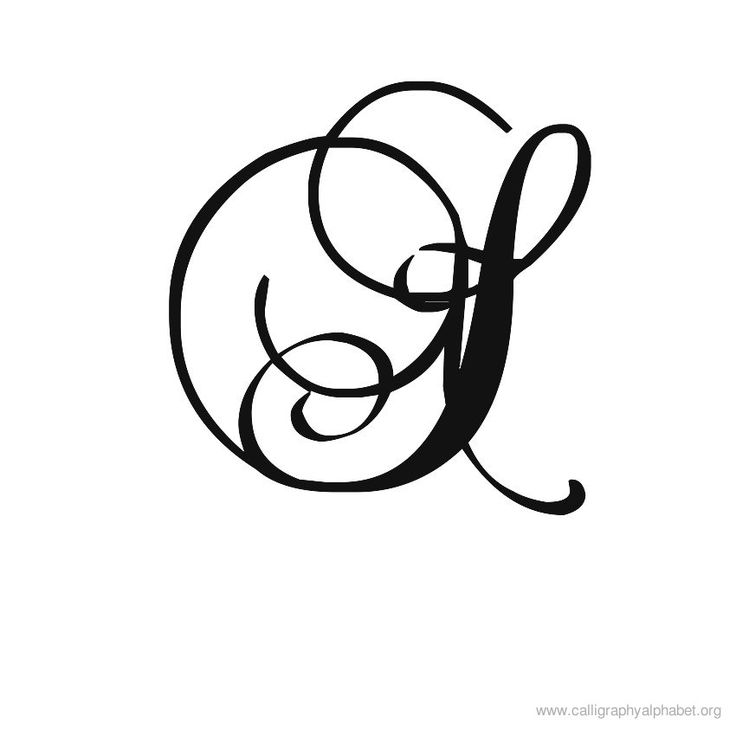 the letter j is made up of swirls and leaves in black on a white background