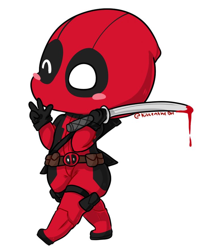 a deadpool character with a knife in his hand