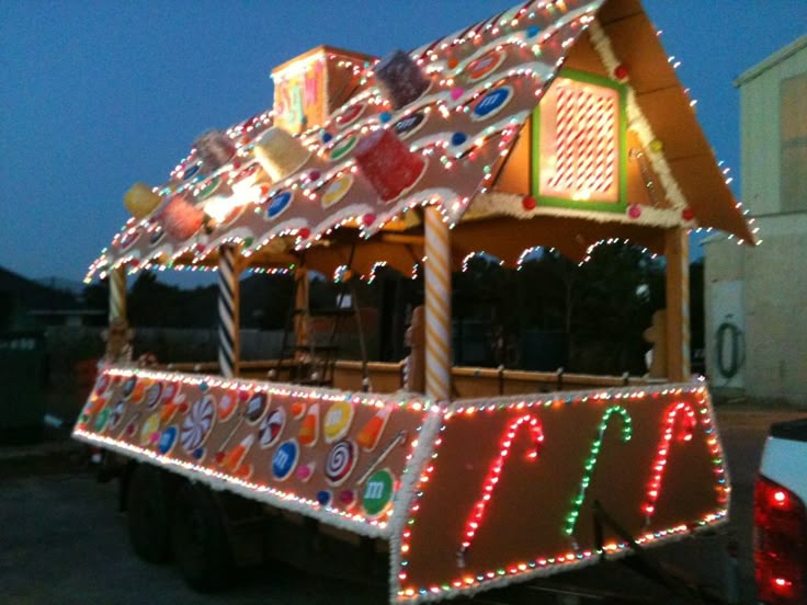 a truck decorated with christmas lights and decorations