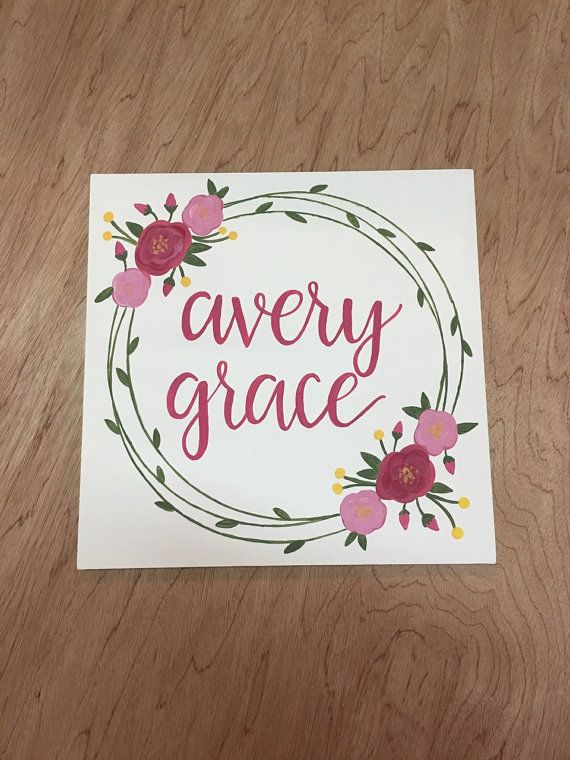 there is a sticker that says avery grace on the side of a wooden table