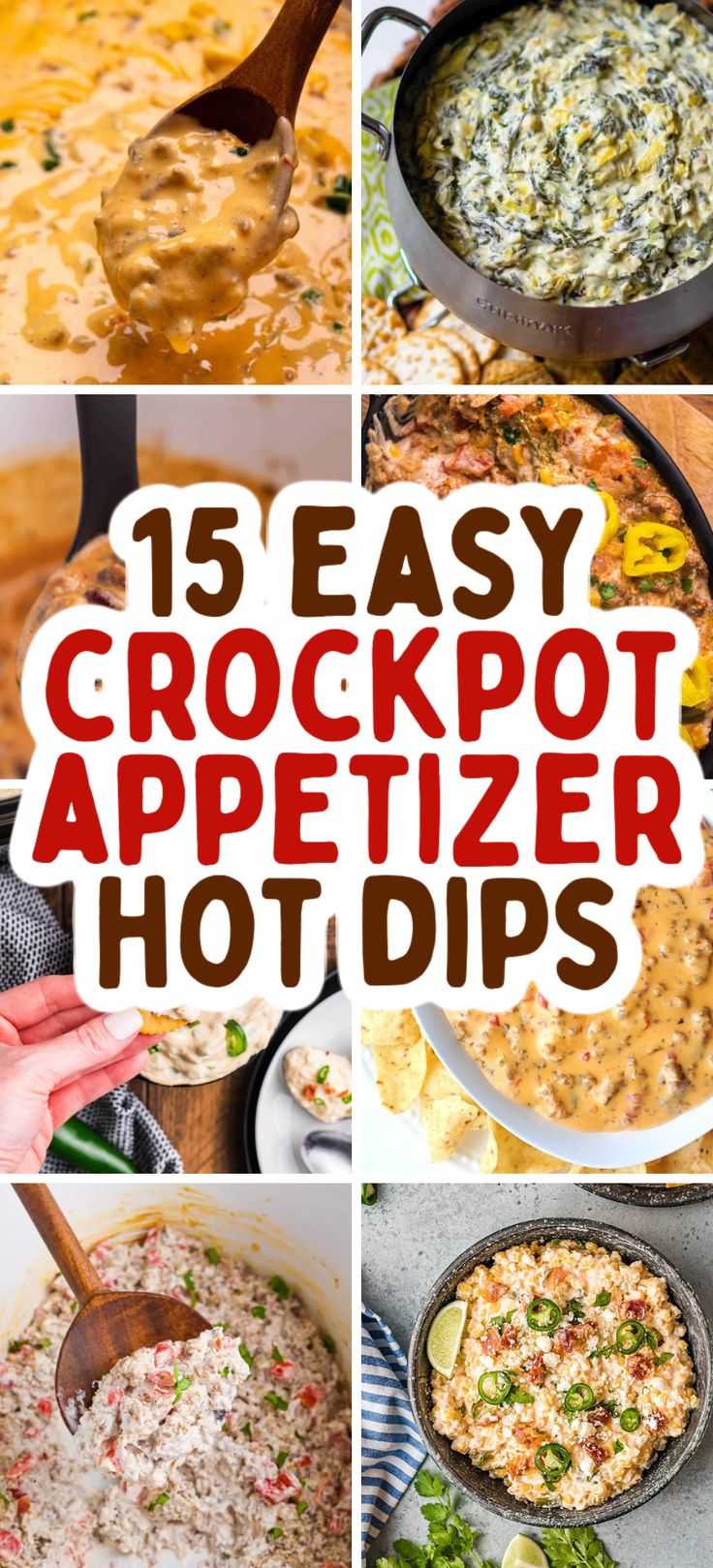 Crockpot Dip Recipes – Looking for easy slow cooker dips? Serve these 15 cheesy, easy and delicious crockpot dip appetizers that are sure to keep the crowd happy. Tasty crockpot appetizer dip recipes that are great for parties. Crockpot appetizers, hot dips, warm dips, party dips, party appetizer dips, easy chip dips, crockpot appetizer dips, crockpot appetizers easy, crockpot dip for a party, cheesy dip. Chip And Dip Appetizers, Crockpot Recipes Snacks, Yummy Party Dips, Crockpot Party Dip Recipes, Crockpot Apps Appetizers, Easy Slow Cooker Dips For A Party, Slow Cooker Chip Dip, Dips Made In Crockpot, Hot Party Dips Appetizer Recipes