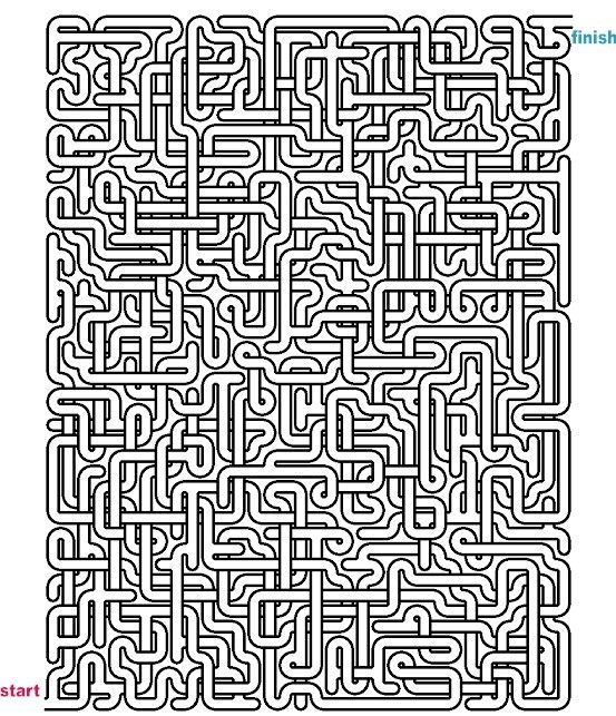 an abstract black and white maze pattern in the shape of a square, with lines