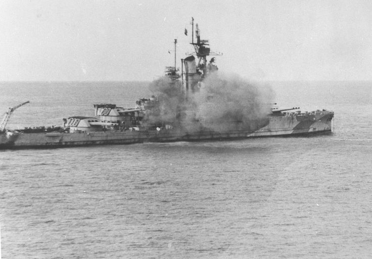 USS Nevada BB36 bombarding the island of Iwo Jim on February 19th,  1945 with her 14" main guns and 5" dp guns. The old battleships repaired after Pearl Harbor proved very valuable for this duty. Uss Nevada Battleship, Battle Of Surabaya, Battle Of Okinawa, Iwo Jima, Hms Vanguard Battleship, Battle Of Somme Ww1, Us Navy Ships, Naval History, Pearl Harbor