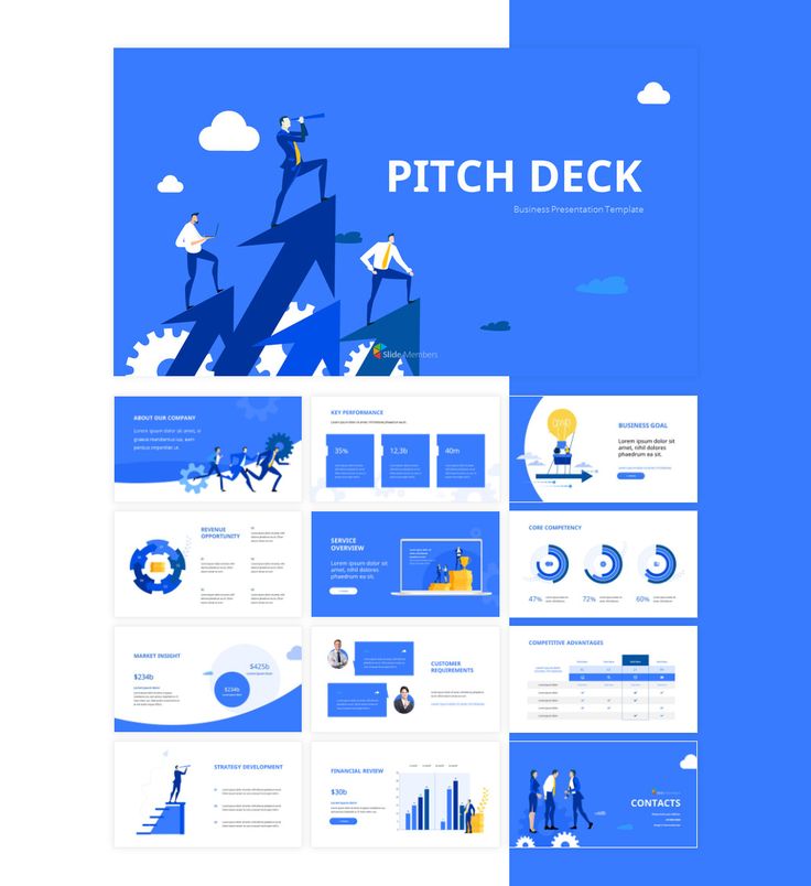 Blue Business Idea Infographic Pitch Deck PPT Powerpoint Design ...