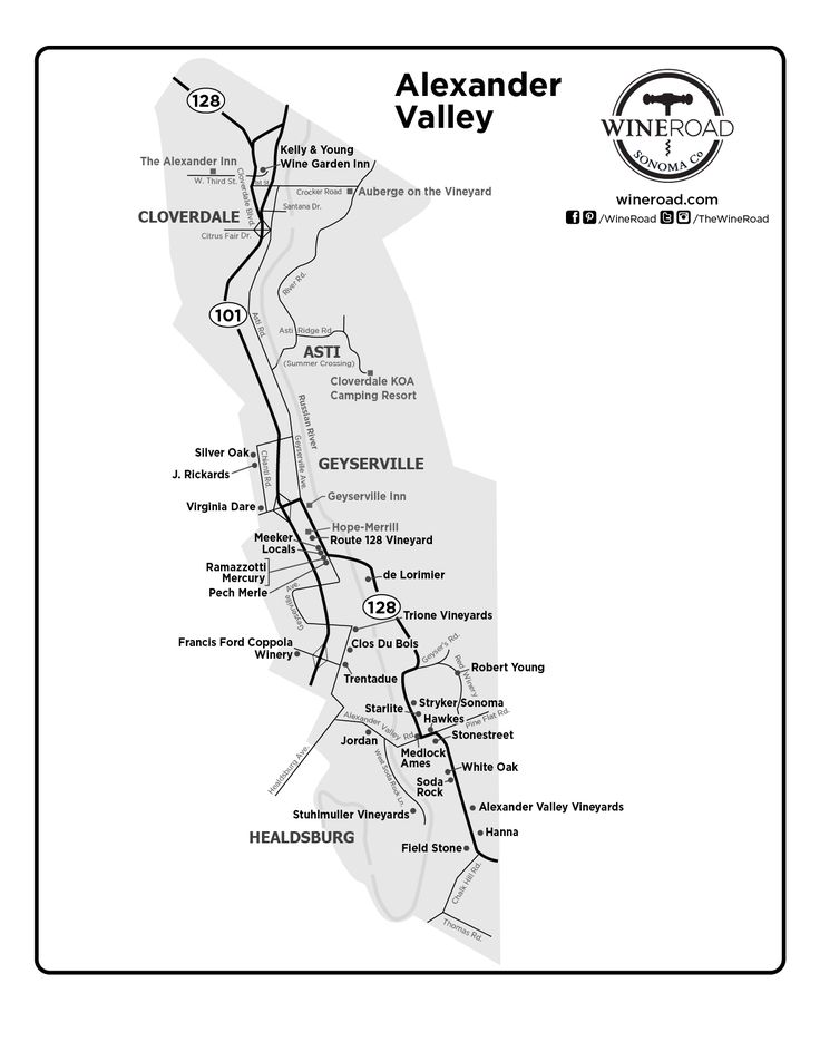 a map of the alexandria valley area