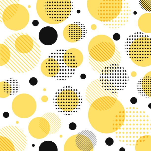 yellow and black circles on white background