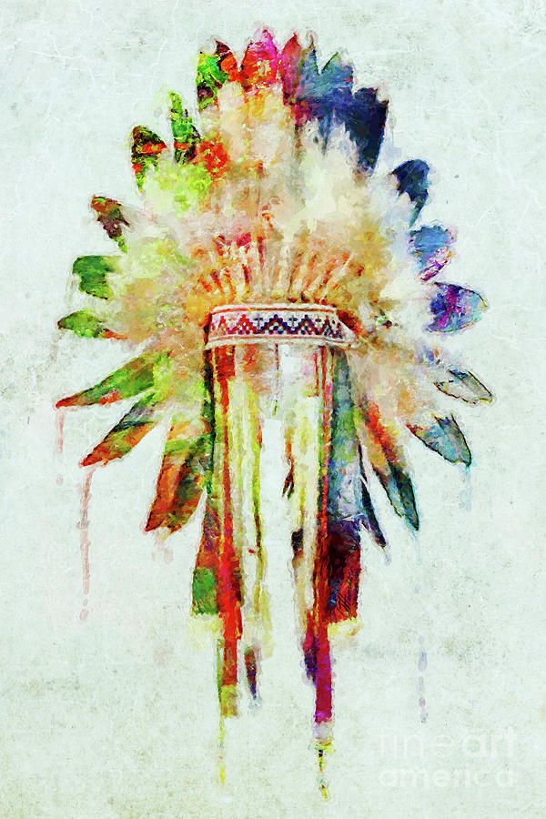 Colorful Lakota Sioux Headdress Mixed Media by Olga Hamilton Lakota Sioux, Native American Paintings, Indian Headdress, American Painting, American Indian Art, Indigenous Art, Native Art, Office Art, Western Art