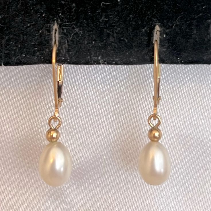 Lever Closure Approx 2.75cm Long Approx 1gm / 0.05oz Together Classic Round White Gold Teardrop Earrings, Classic Pear-shaped Gold Earrings, Classic Oval Hypoallergenic Earrings, Classic Pearl Earrings With French Hook As Gift, Classic Pearl Earrings With French Hook, Classic Yellow Gold Teardrop Earrings, Classic Formal Earrings With Ear Wire, Classic Formal Teardrop Earrings For Pierced Ears, Classic Oval Hypoallergenic Jewelry