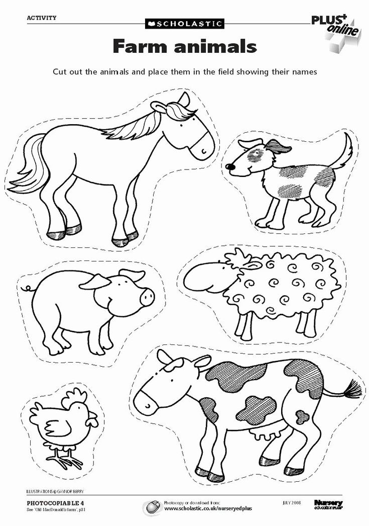 farm animals cut out and place them in the following lines to make their own pictures