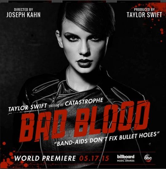 the poster for bad blood shows taylor swift