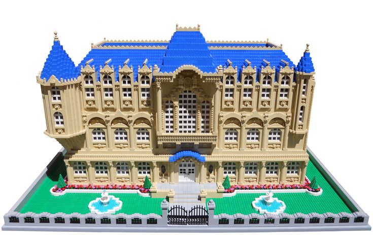 a large building made out of legos is shown